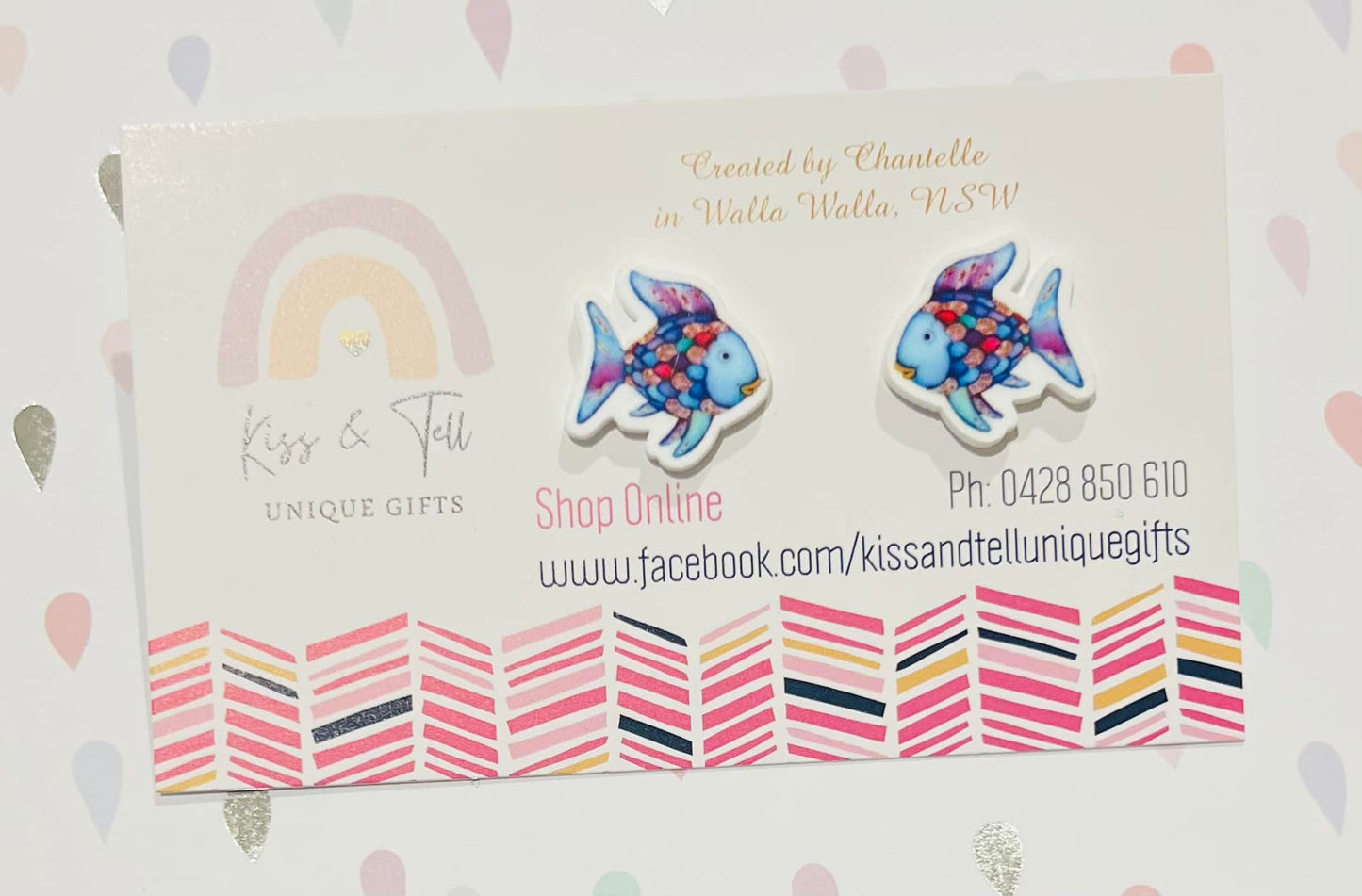 Rainbow Fish Stud Earrings