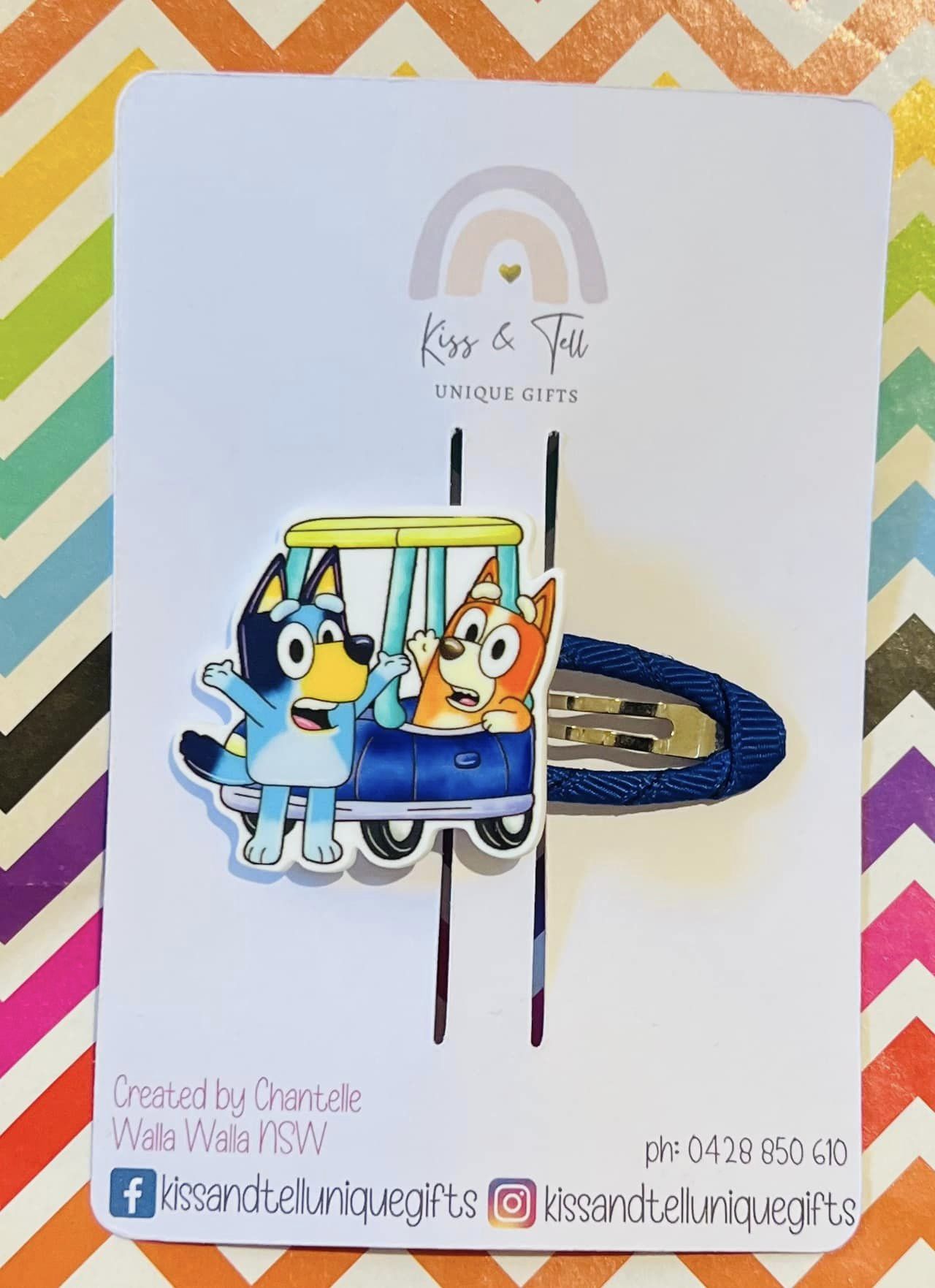 Bingo & Bluey with Car Hair Clips