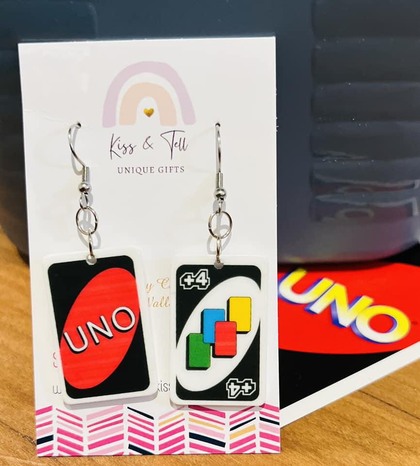 Uno Cards Dangle Earrings