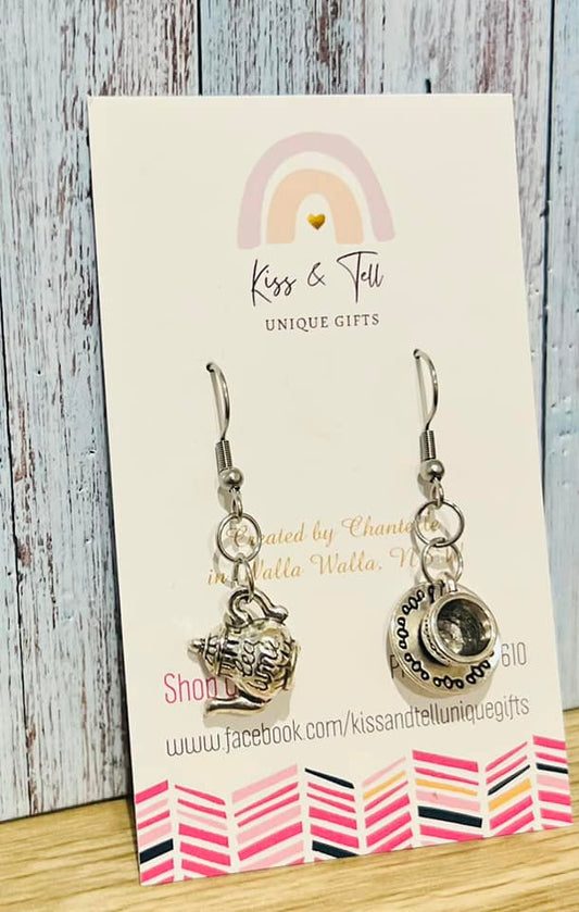 Teapot & Cup Dangle Earrings