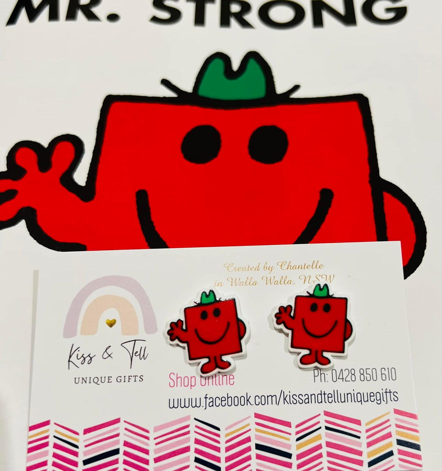 Mr Strong Man Stud Earrings