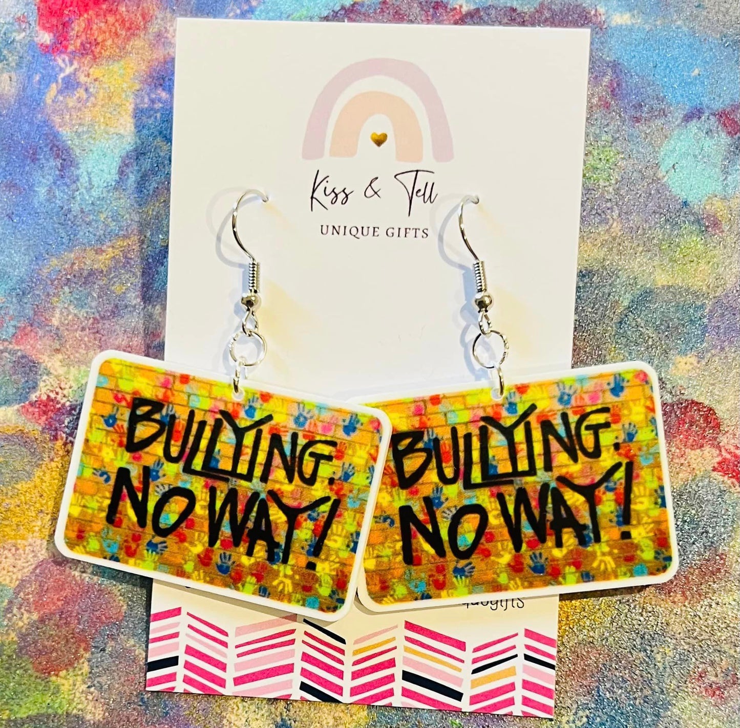 "Bullying No Way!" Dangle Earrings