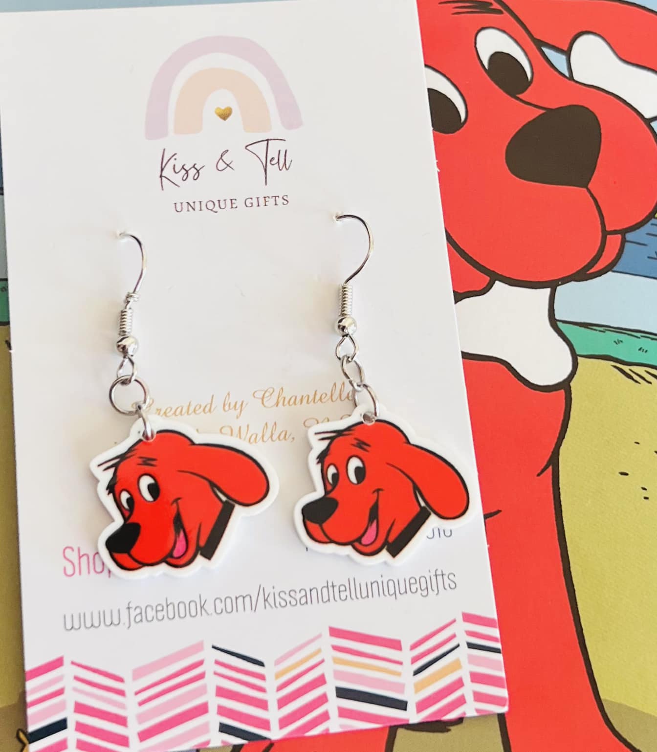 Clifford Dog Small Dangle Earrings