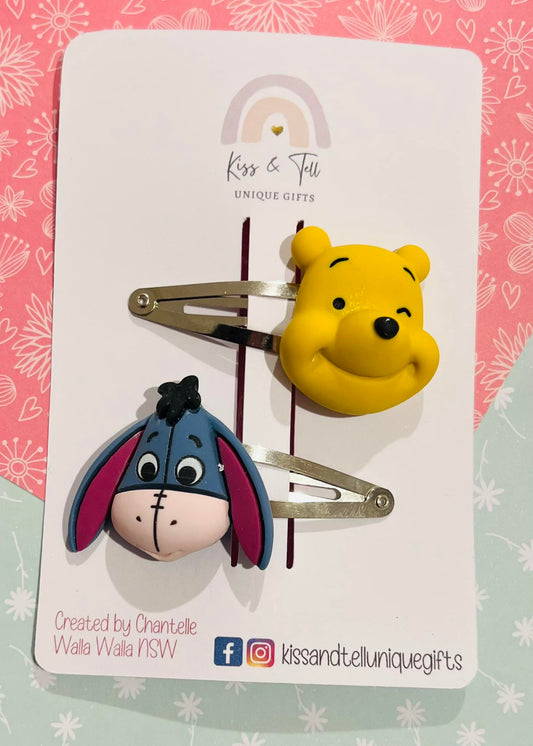 Winnie & Eeyore Hair Clip Set