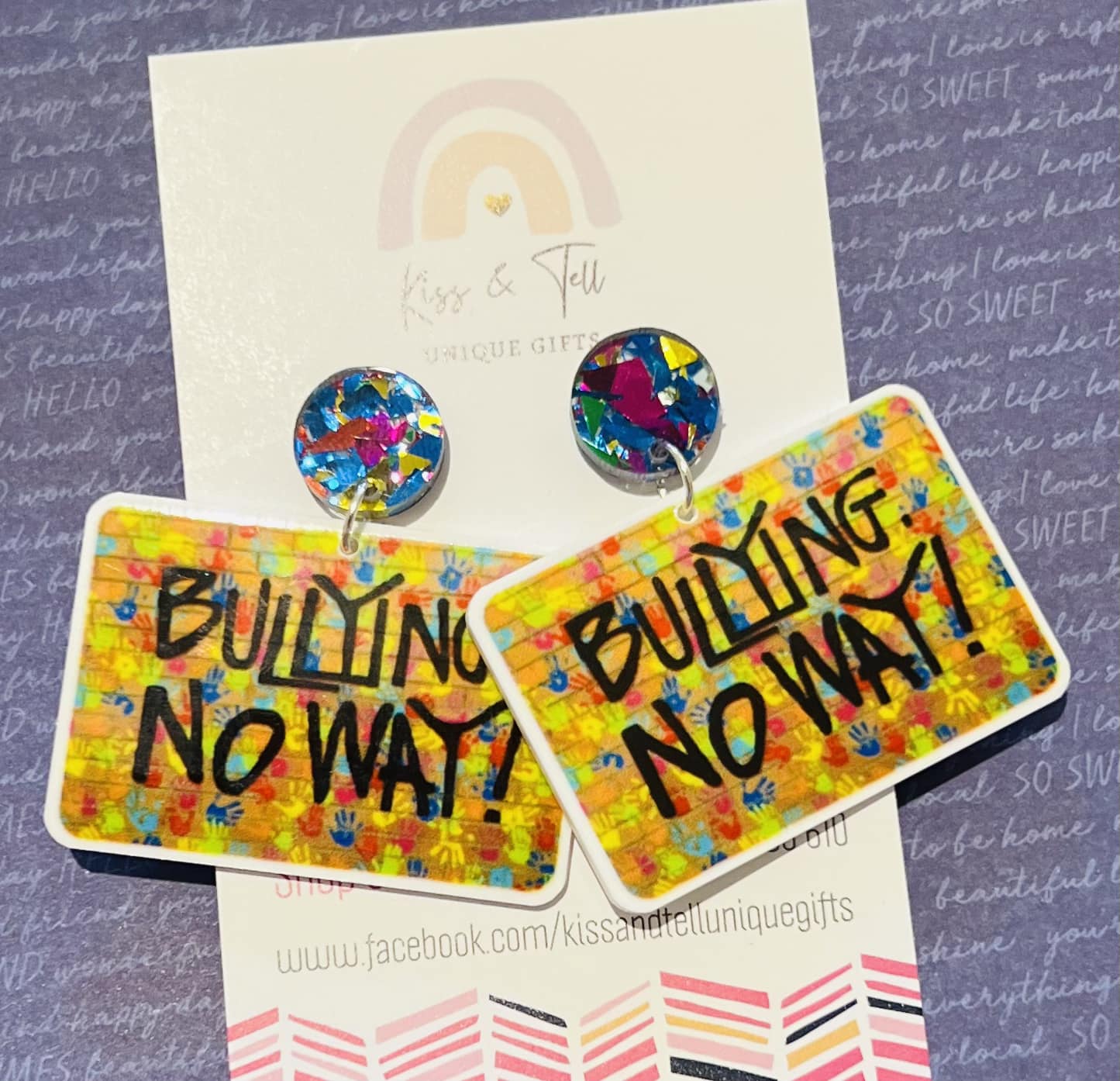 "Bullying No Way!" Dangle Earrings