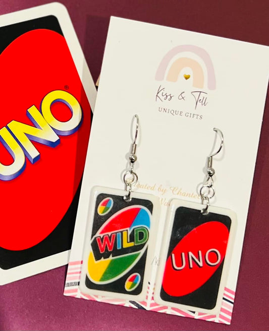 Uno Cards Dangle Earrings