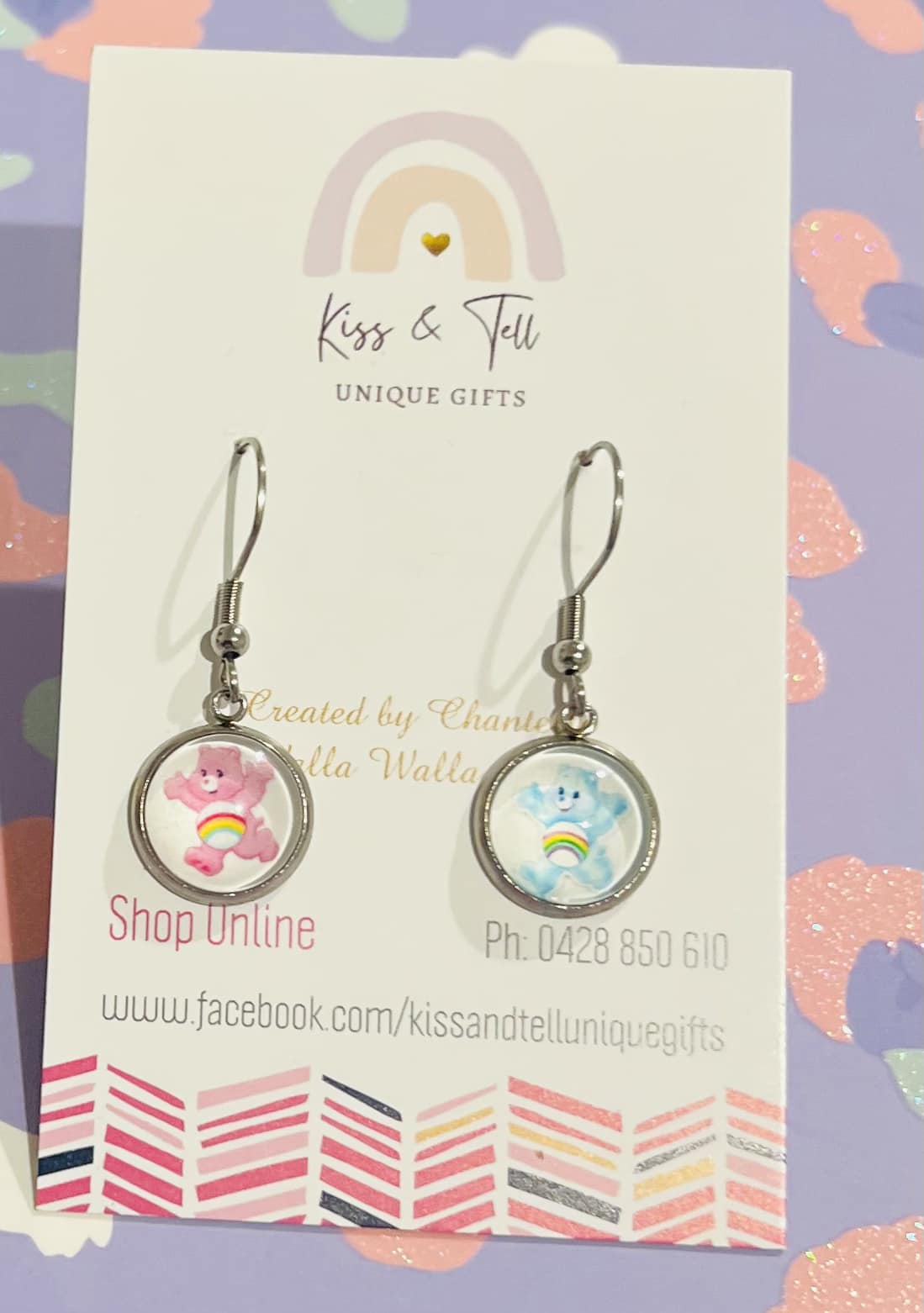 Mismatched Care Bears Earrings