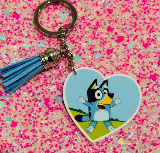 Bluey Heart Keyring