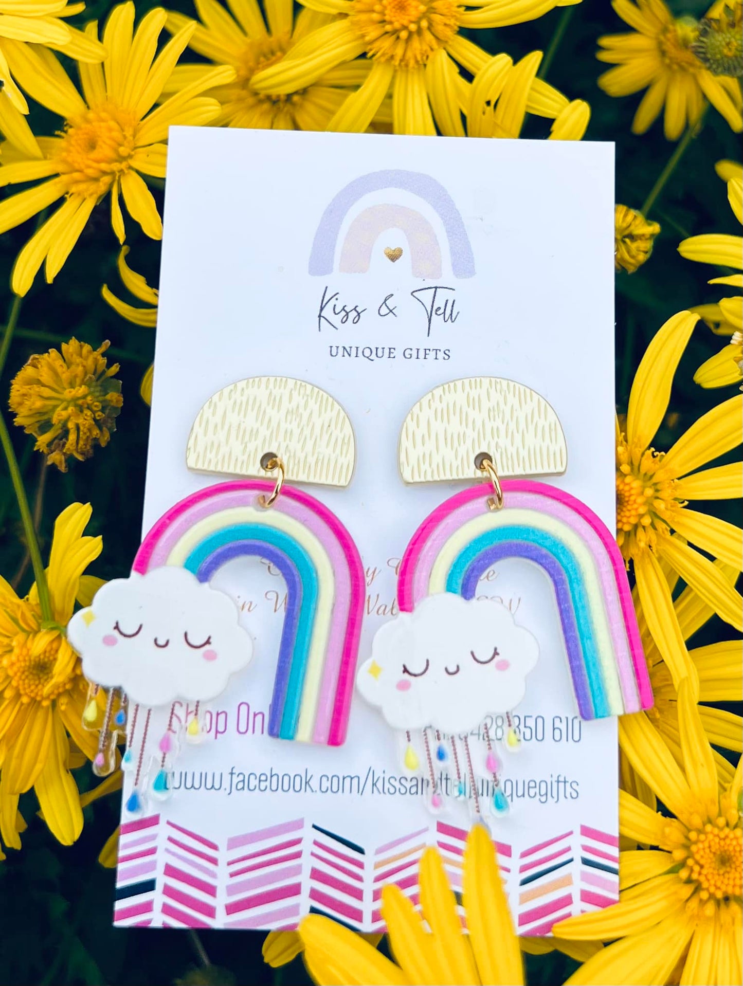 Rainbow Cloud-Drop Earrings