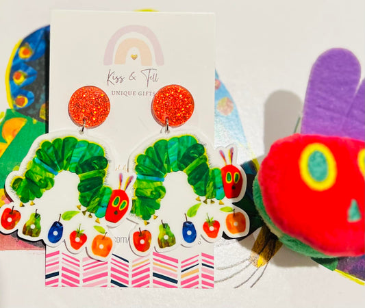 Hungry Caterpillar with Fruit Earrings