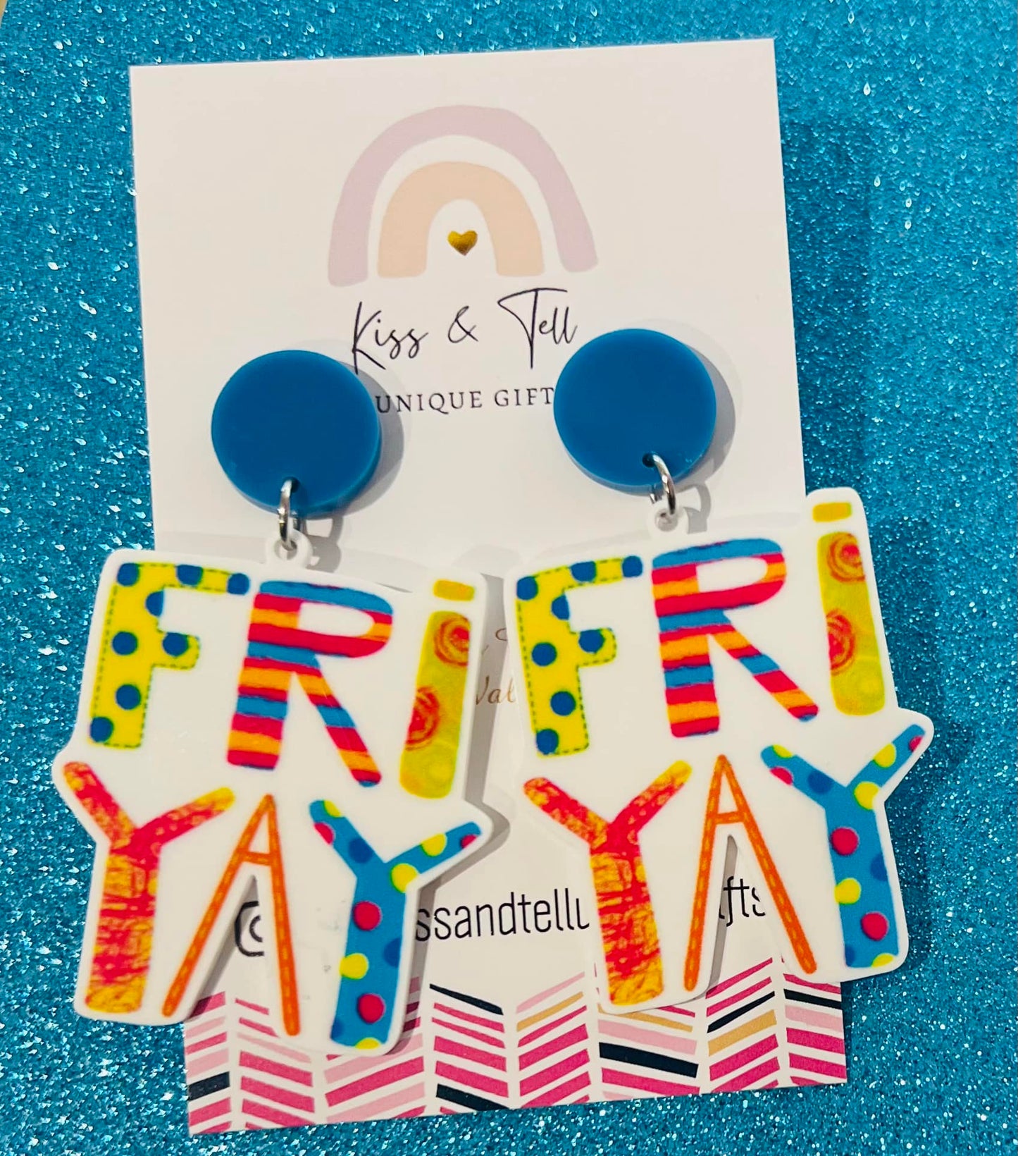 Colourful FRIYAY Dangle Earrings