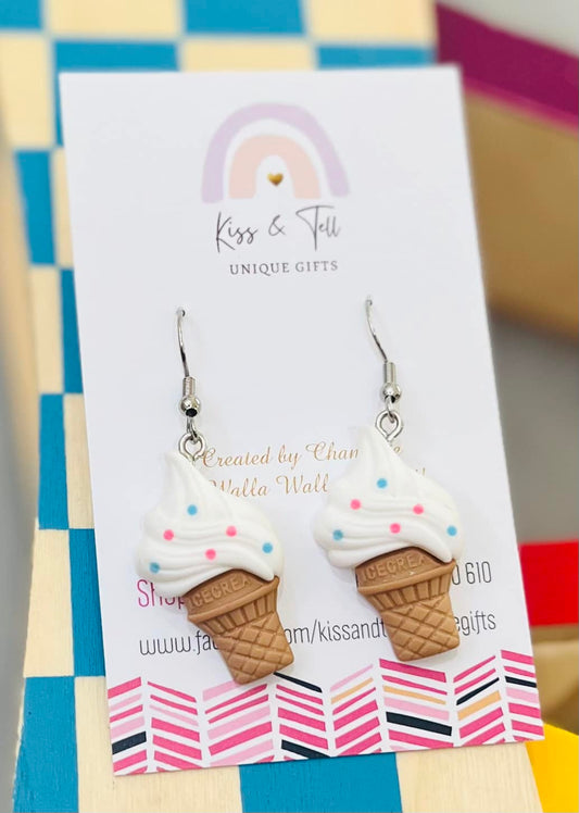 Ice Cream Cone Dangle Earrings