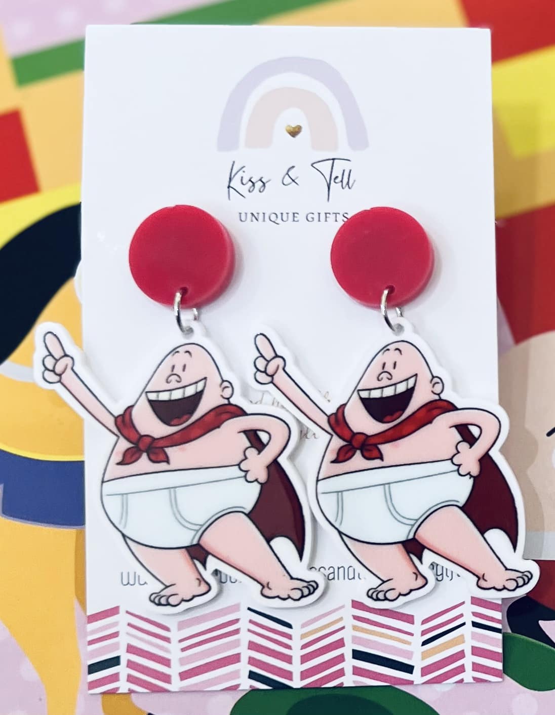 Captain Underpants Character Earrings