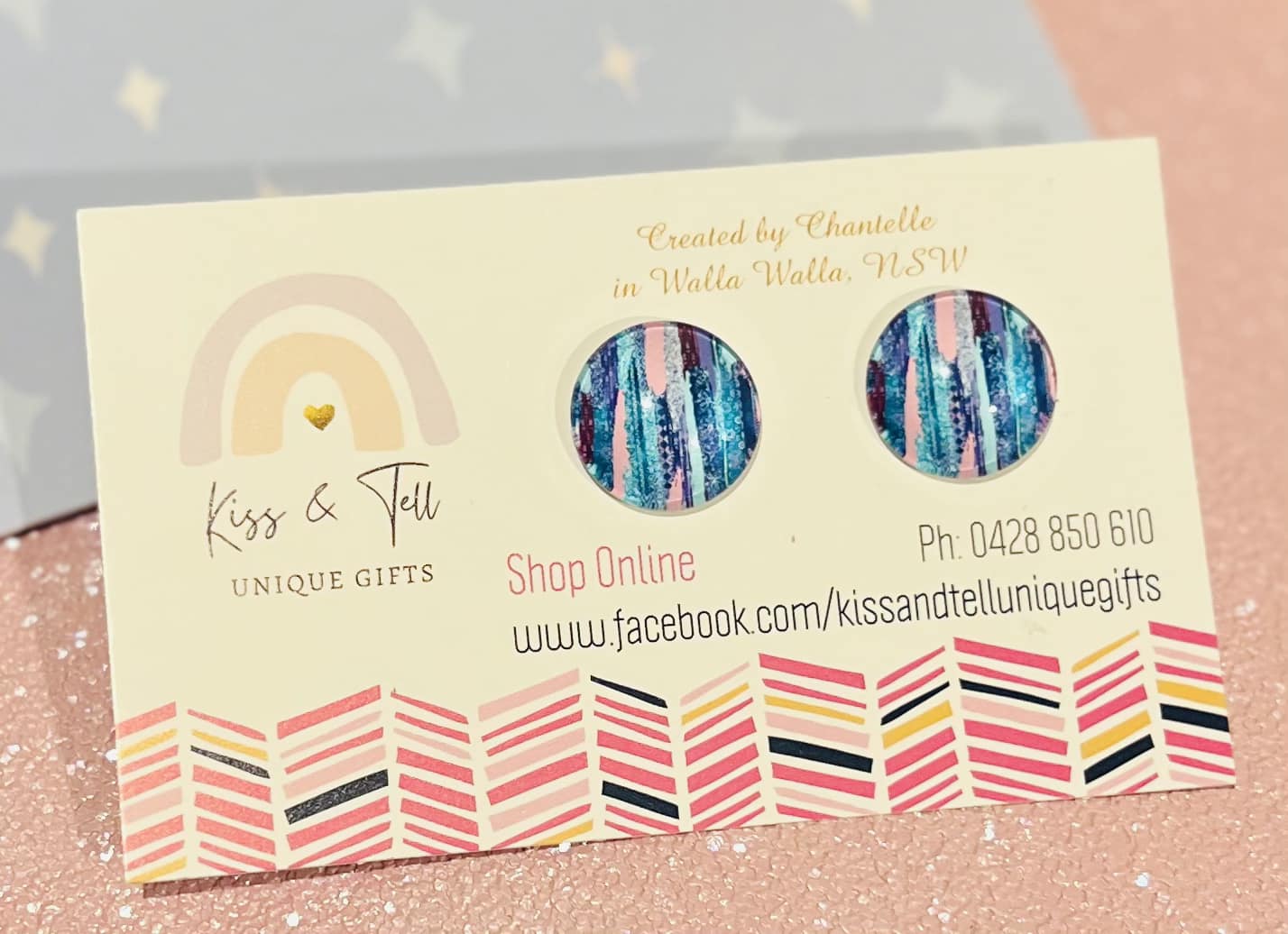 Pastel Pattern Stud Earrings