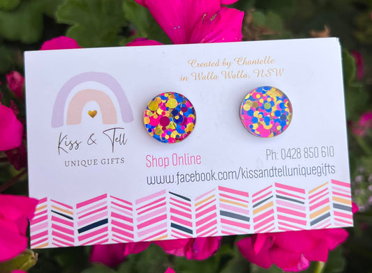 Confetti Glitter Acrylic Stud Earrings