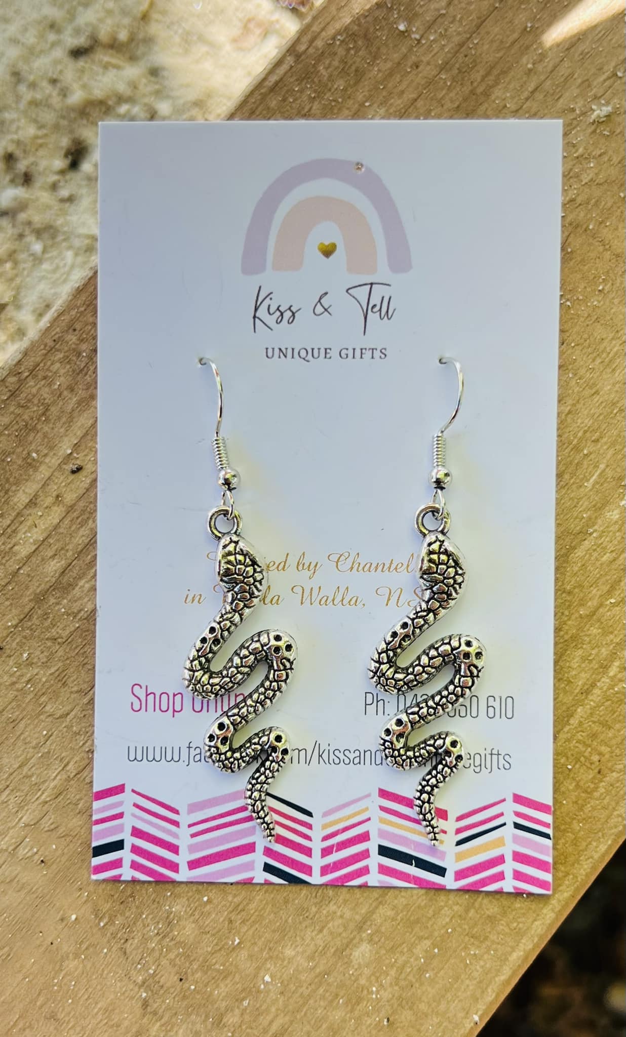 Silver Snake Dangle Earrings