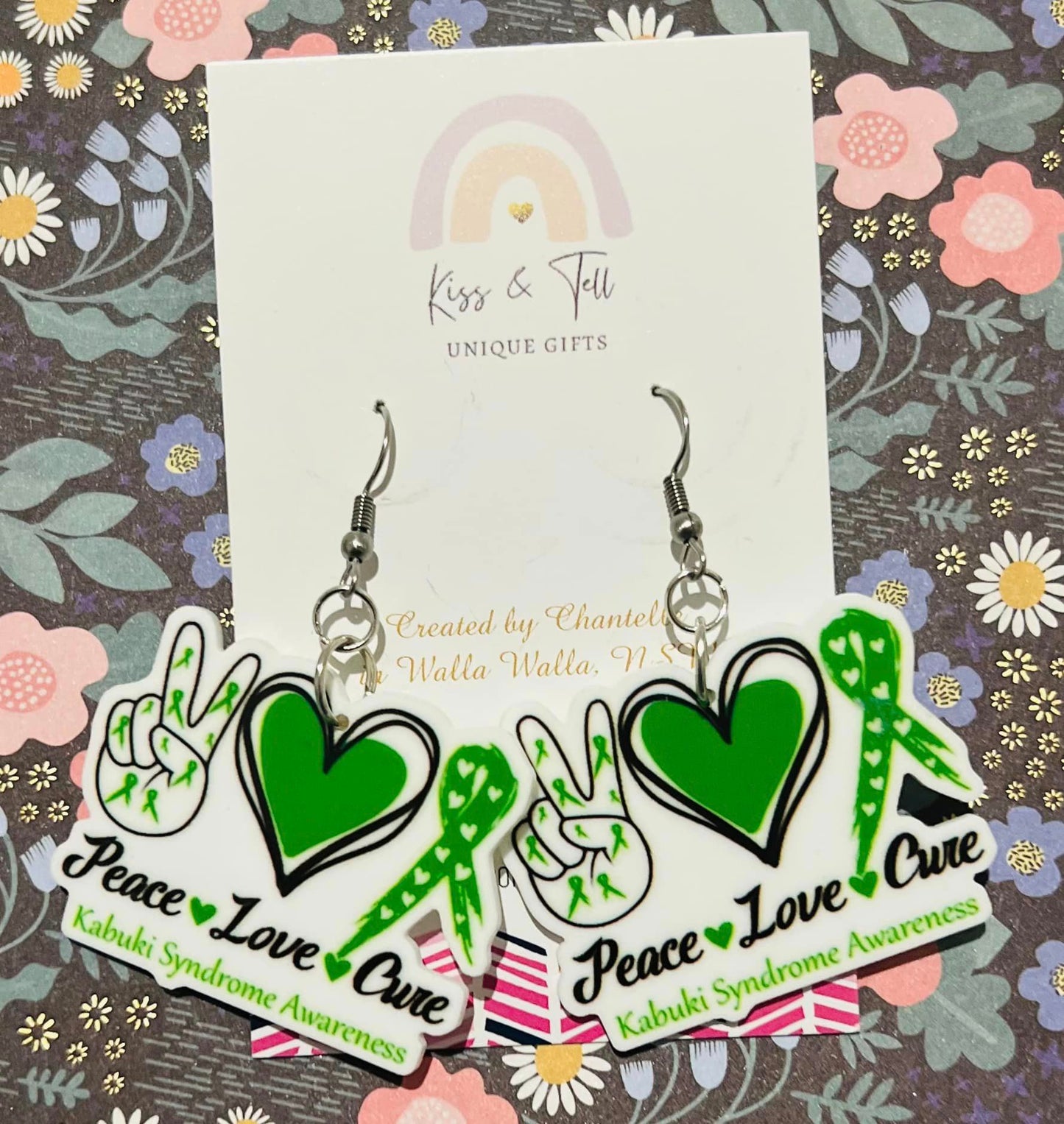 Kabuki Syndrome Awareness Dangle Earrings