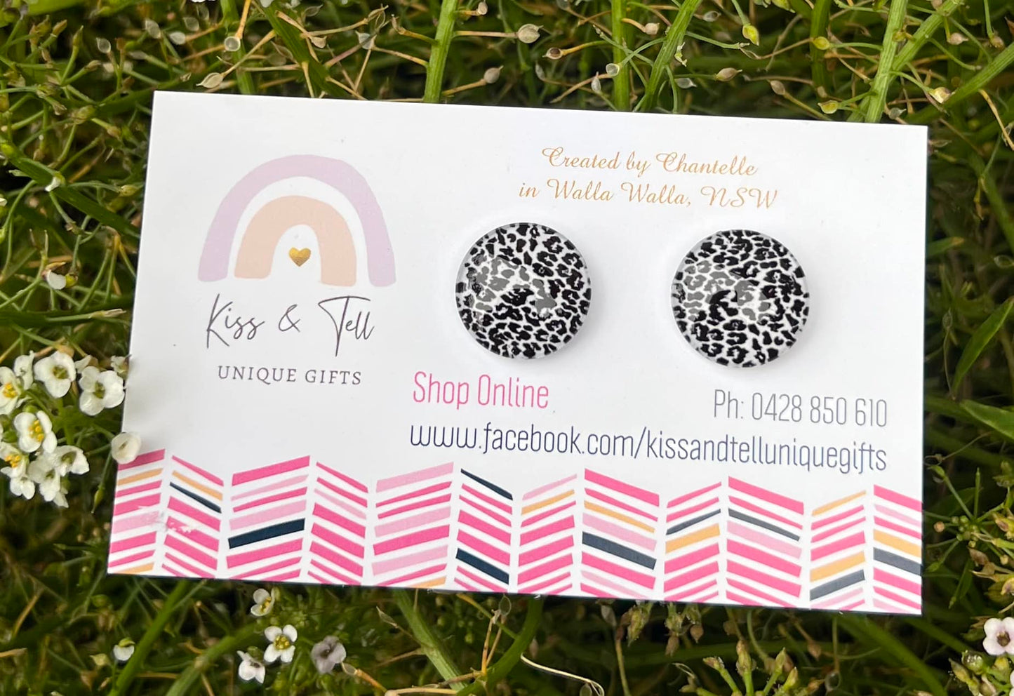 Large Leopard Print Stud Earrings