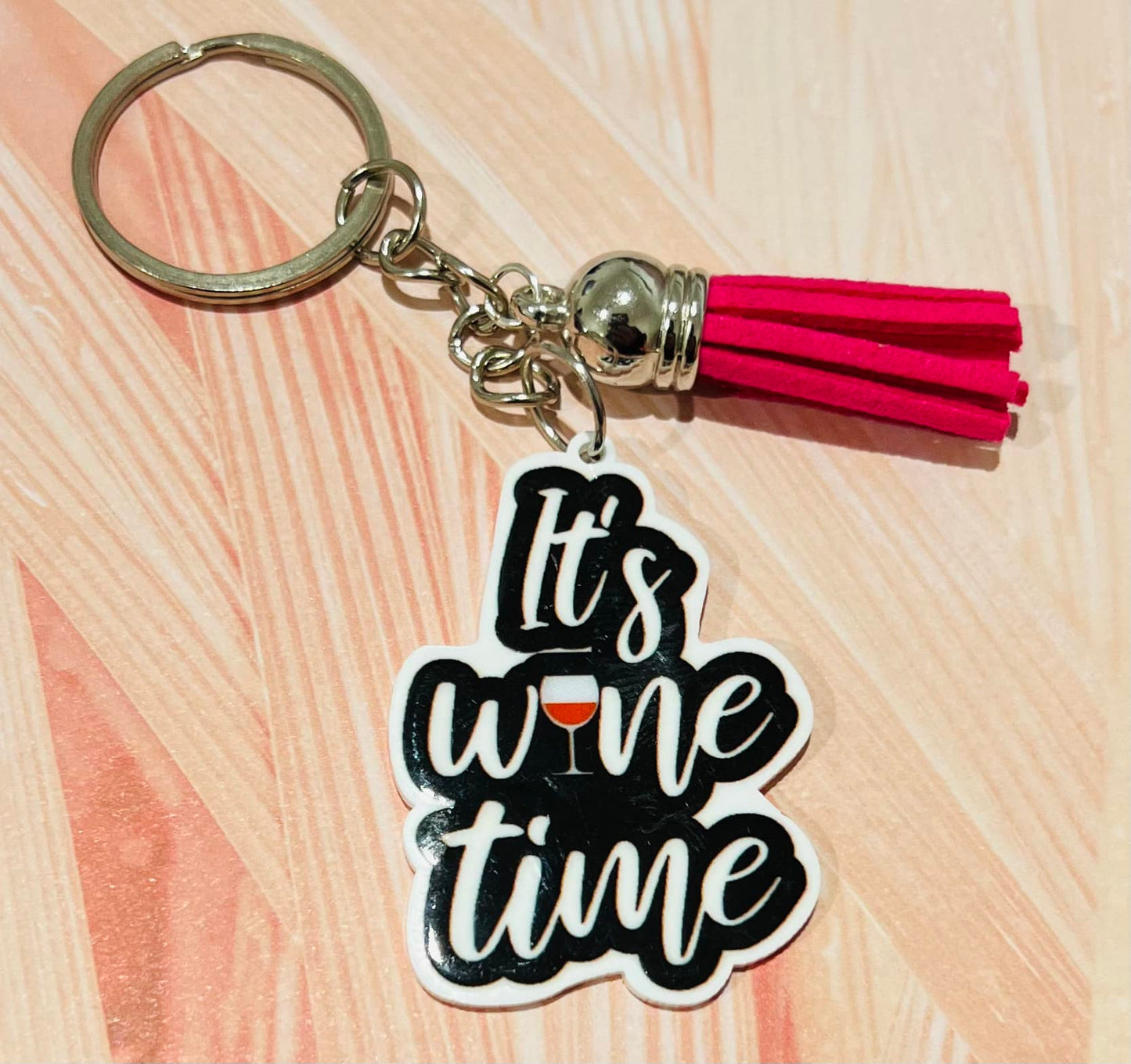 "It's Wine Time" Keyring