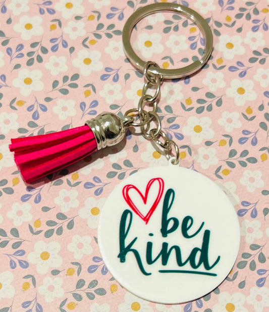 "Be Kind" Keyring with Tassel