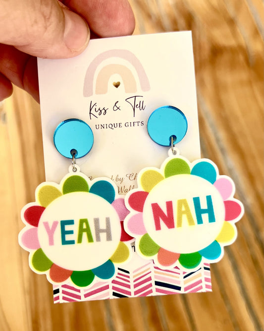 Yeh, Nah Statement Dangle Earrings