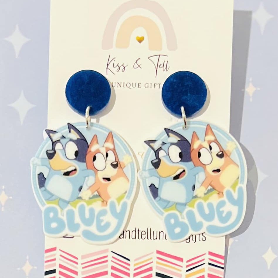 Bluey & Bingo Drop Earrings