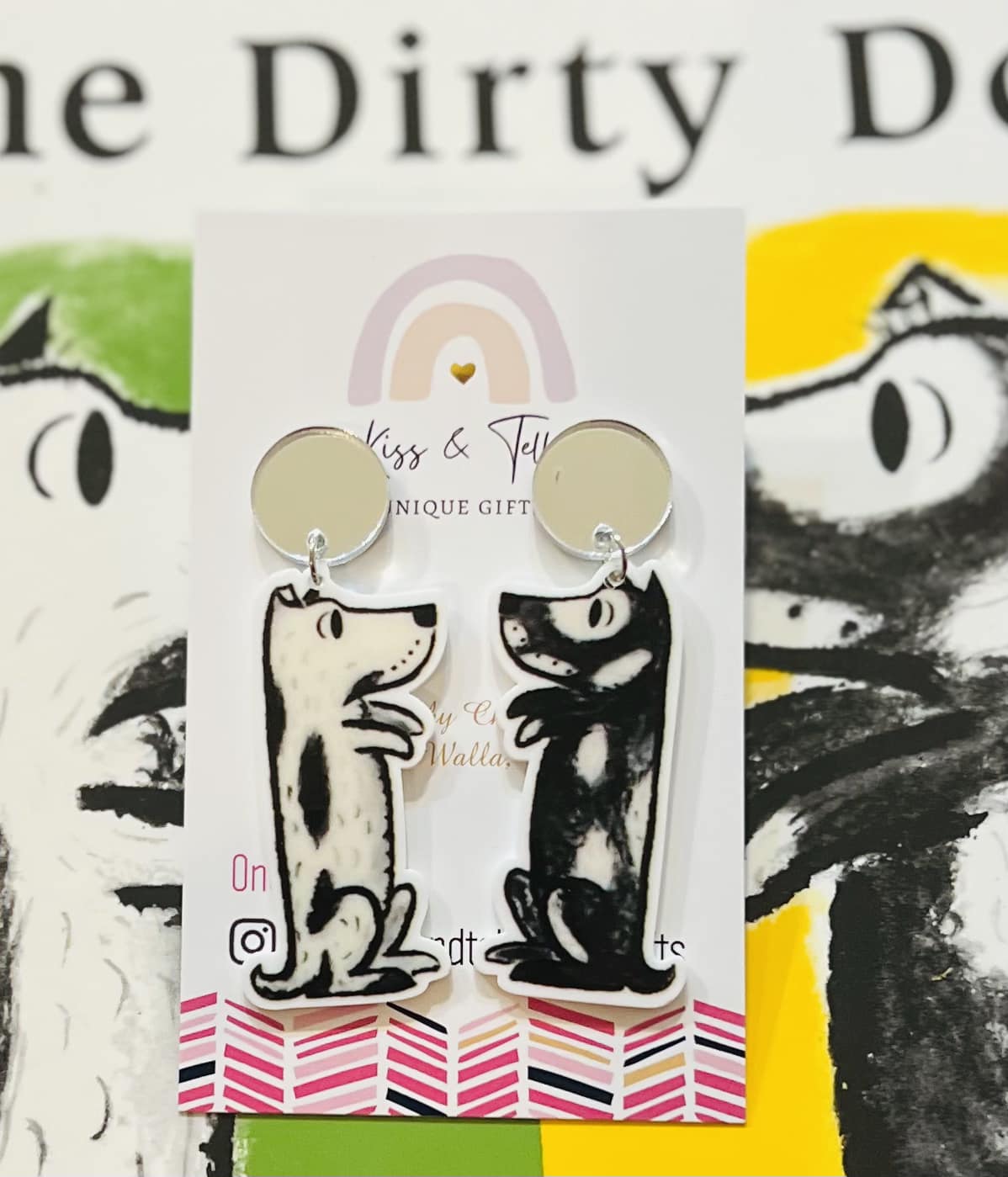 Harry Dirty Dog Book Earrings