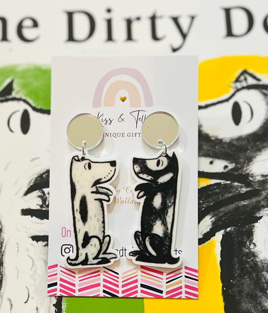 Harry Dirty Dog Book Earrings