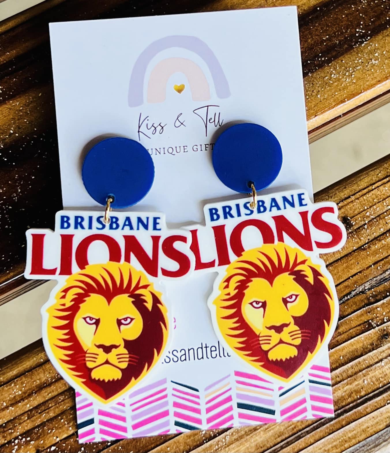 AFL Lions Team Dangle Earrings