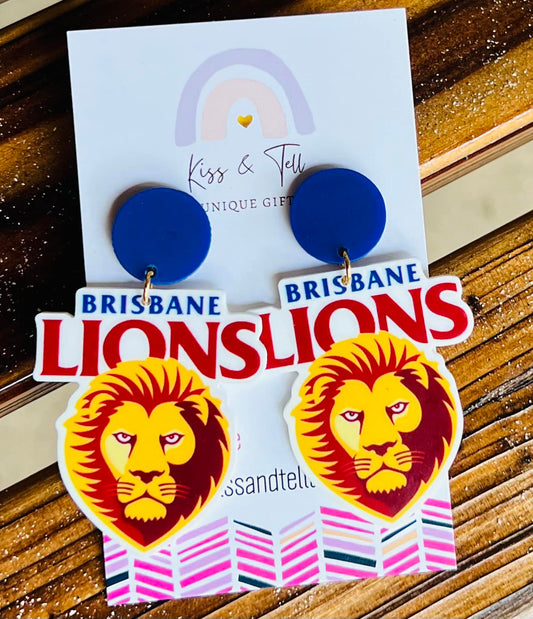 AFL Lions Team Dangle Earrings