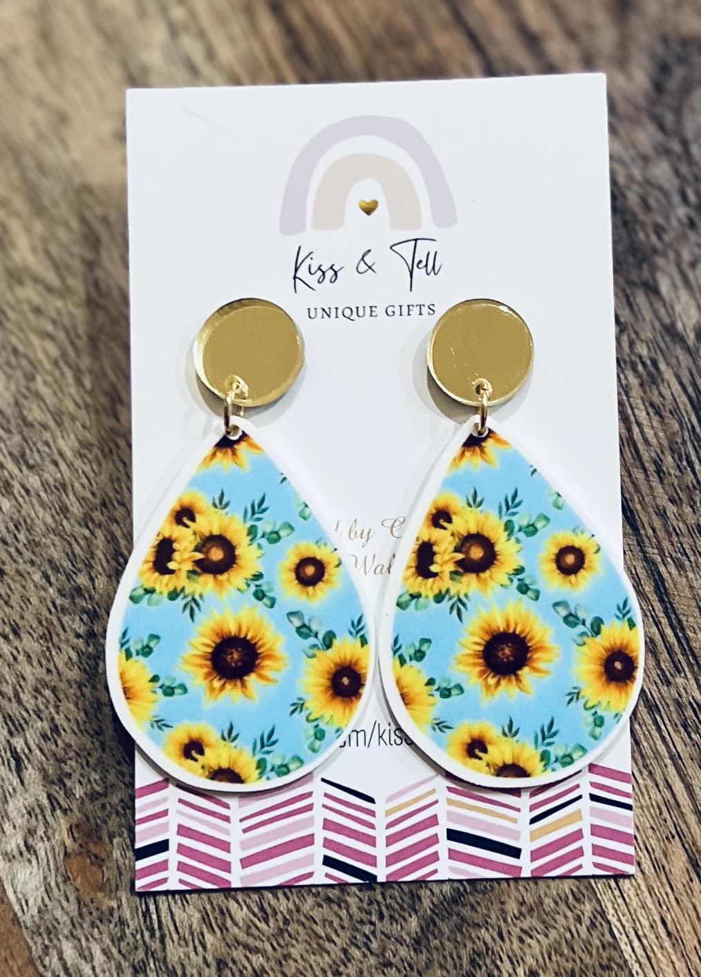 Sunflower Gold-Drop Earrings