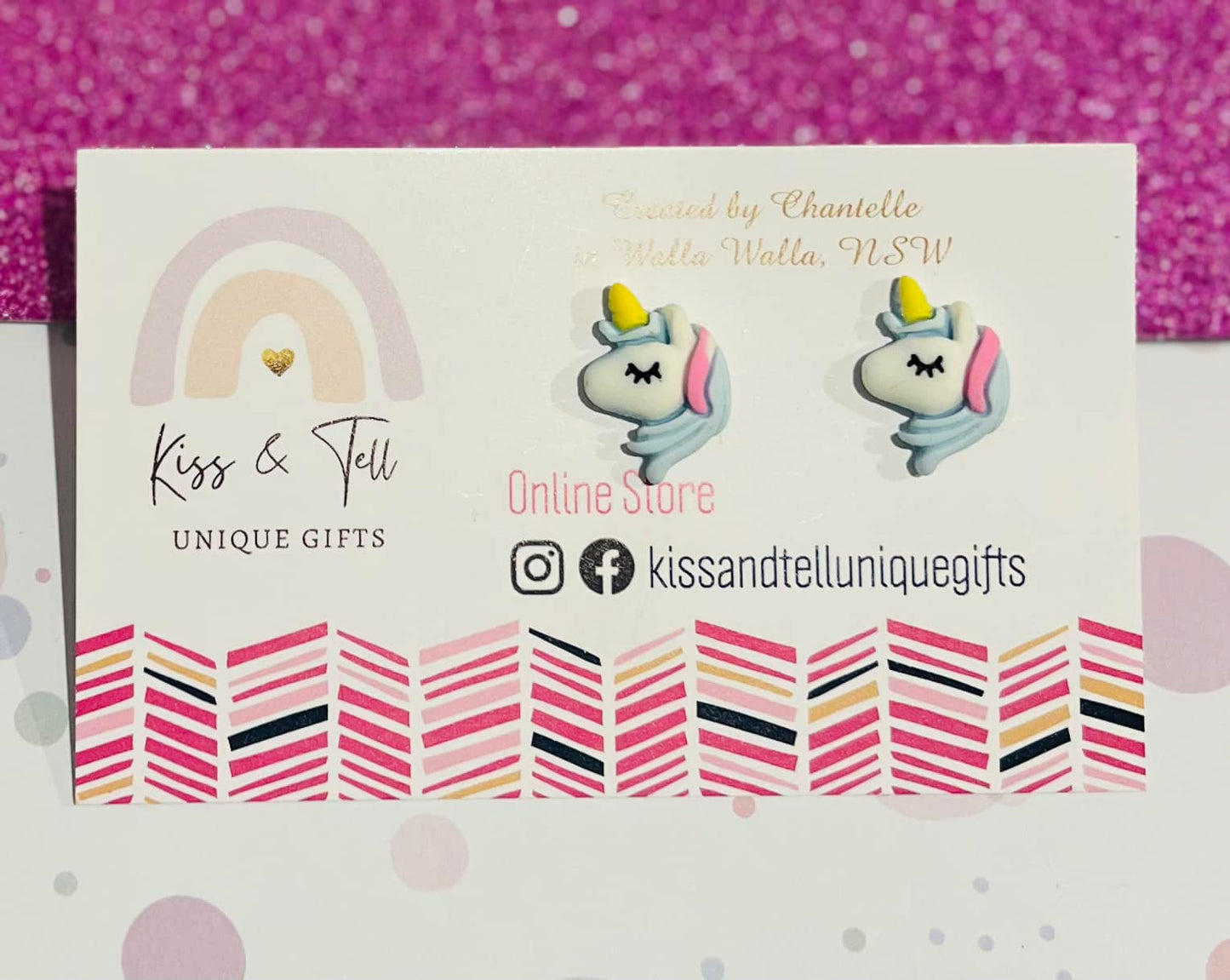 3D Unicorn Stud Earrings