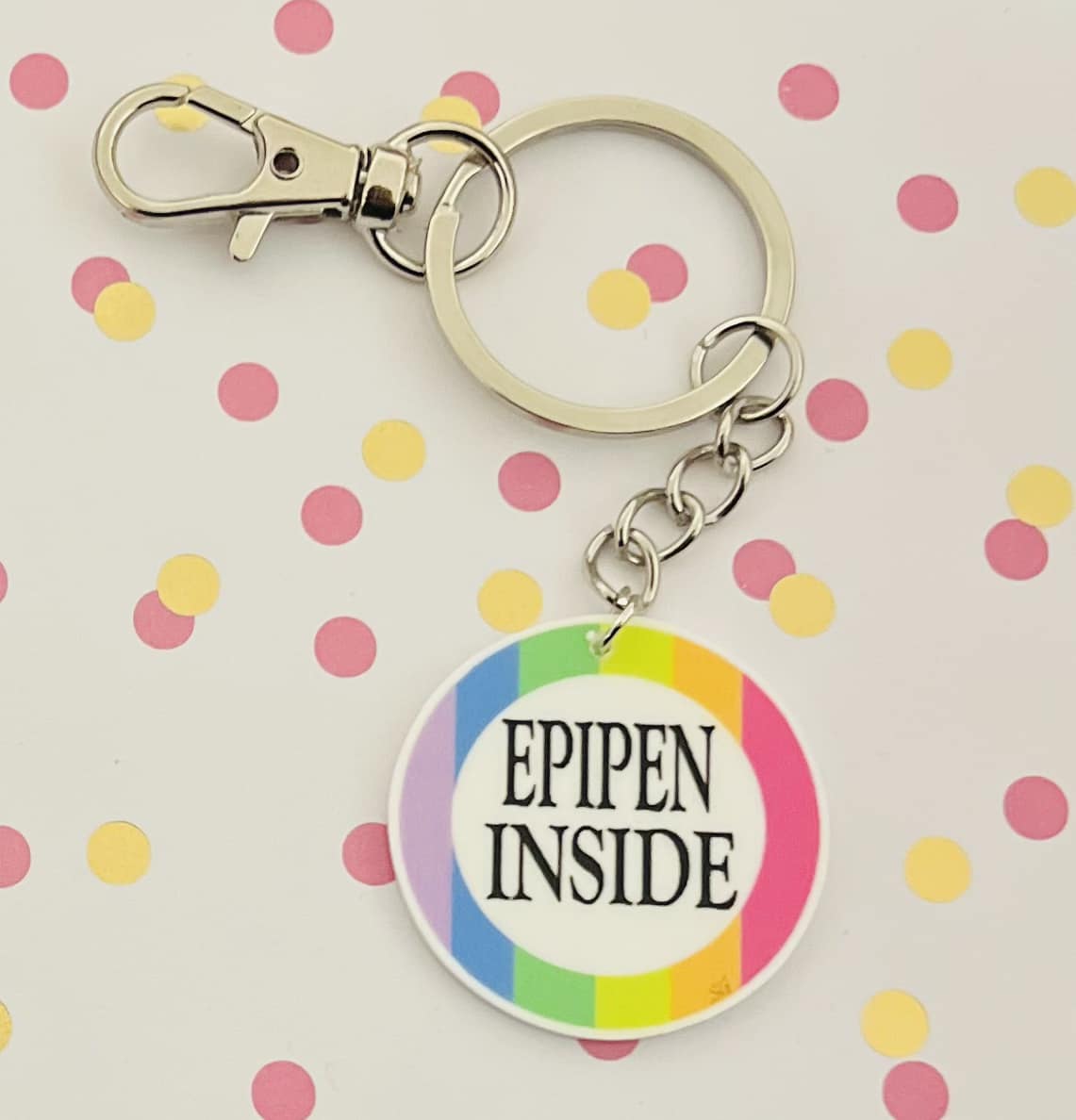 "Epipen Inside" Bag Hook Keyring