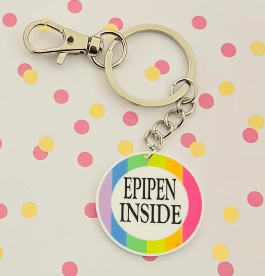 "Epipen Inside" Bag Hook Keyring