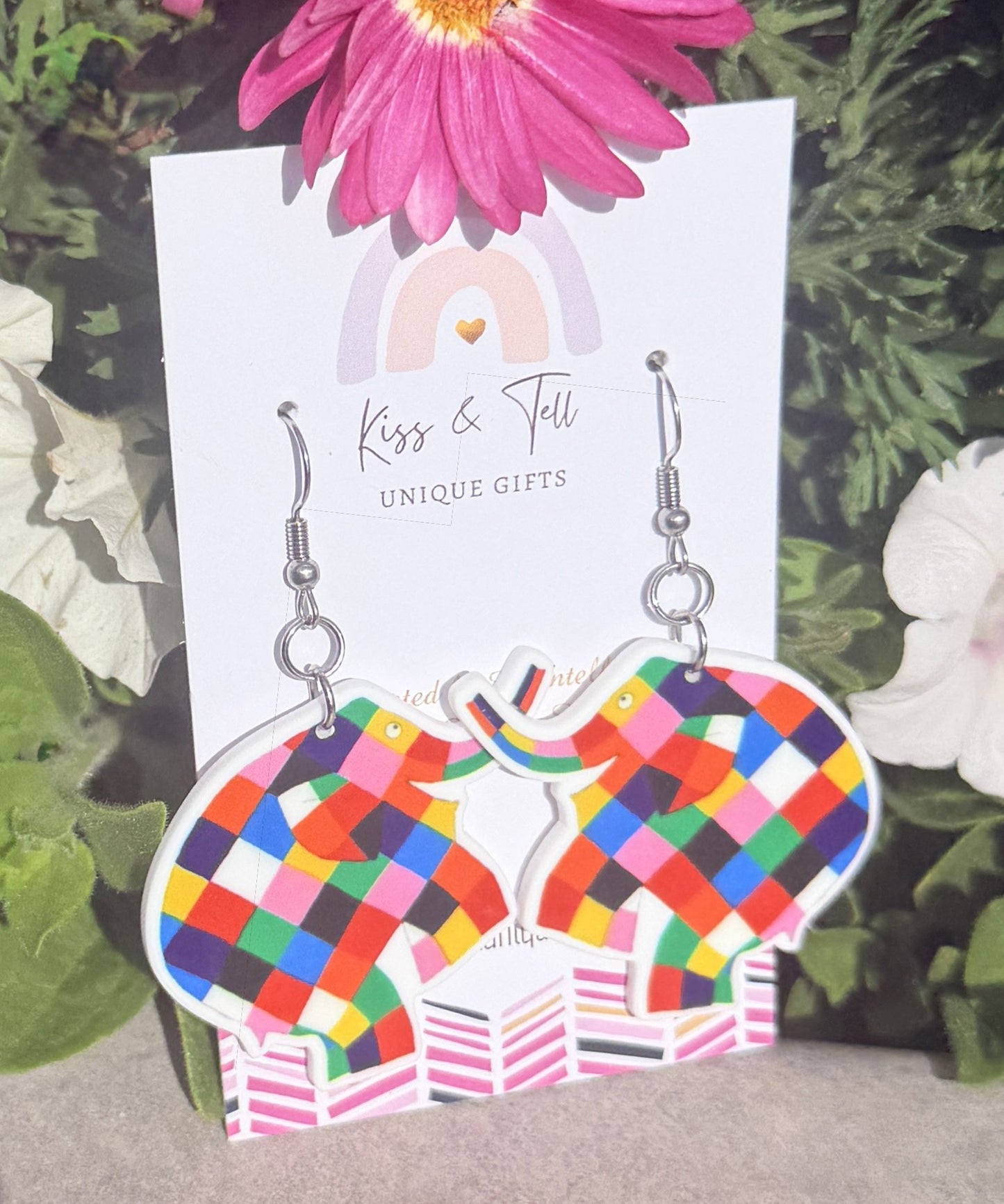 Elmer The Elephant Dangle Earrings