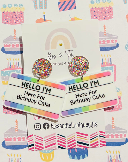 "Here for the Birthday Cake" Earrings