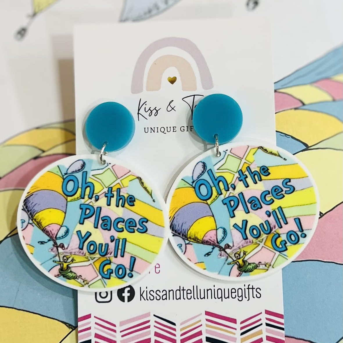 "The Places You'll Go" Quote Earrings