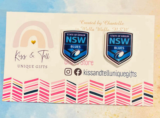 NSW Blues Origin Team Stud Earrings