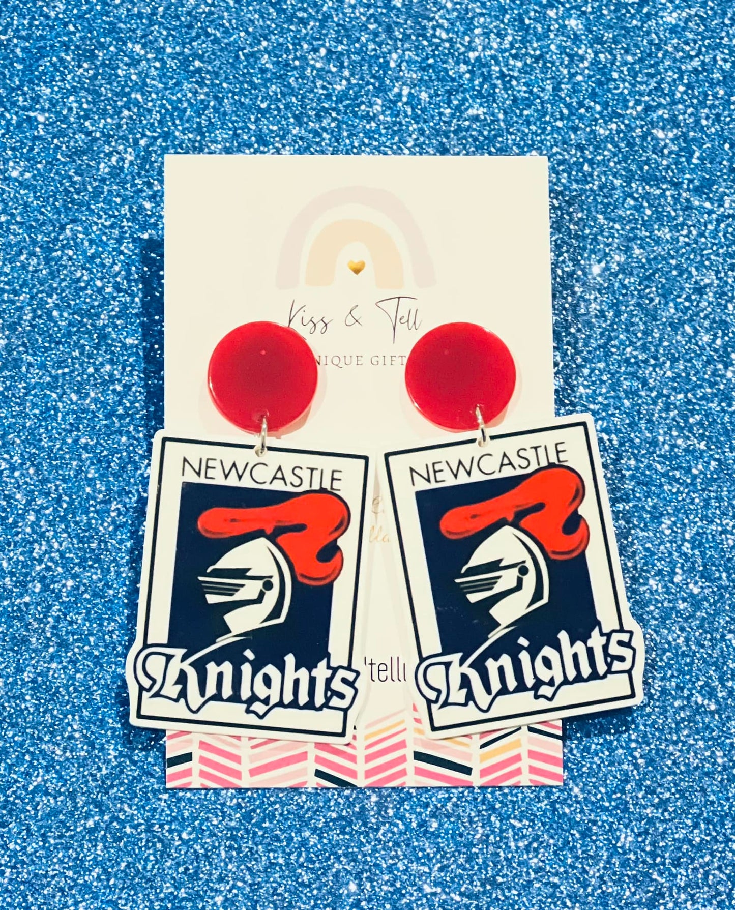 NRL Knights Team Dangle Earrings