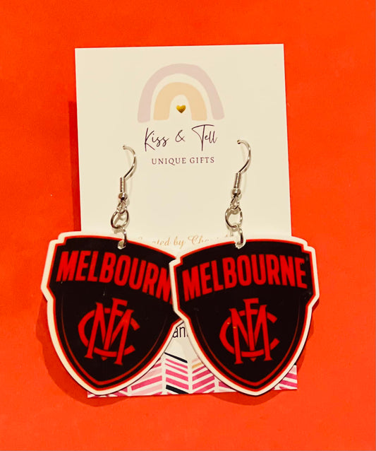 AFL Demons Team Dangle Earrings