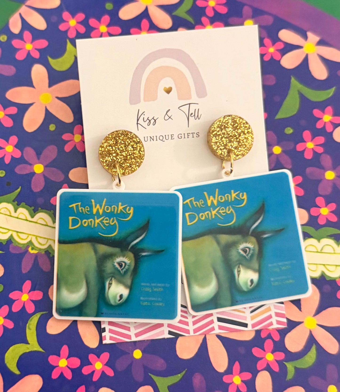 The Wonky Donkey Book Earrings