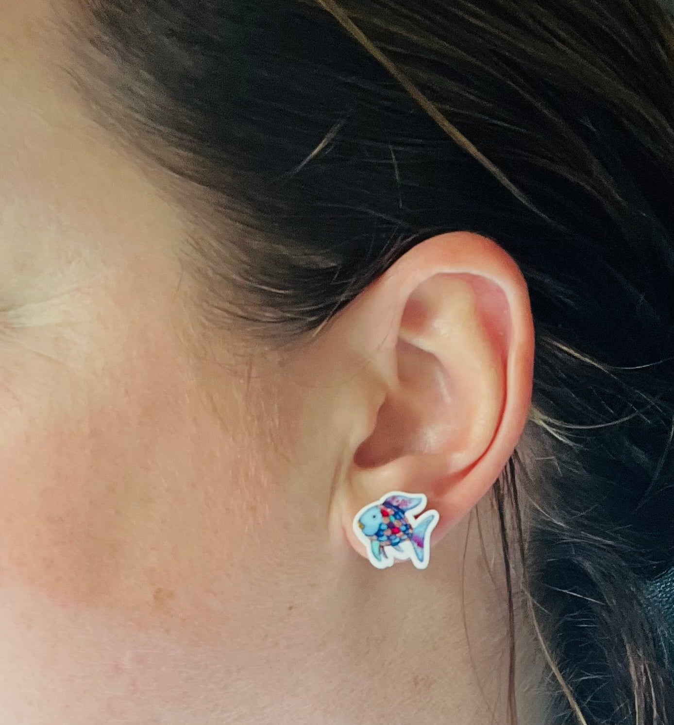 Rainbow Fish Stud Earrings