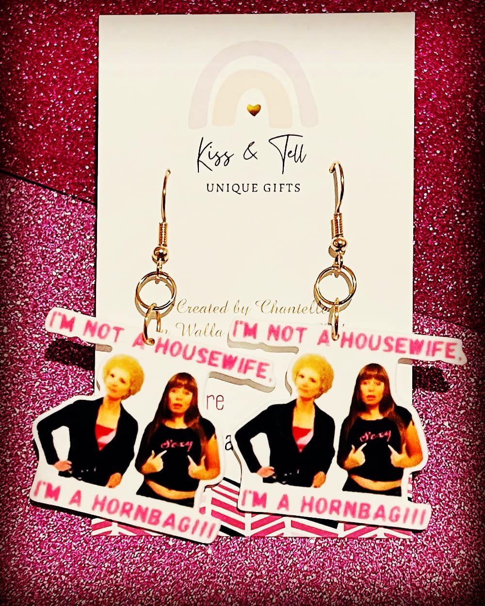 Funny Kath & Kim Dangle Earrings