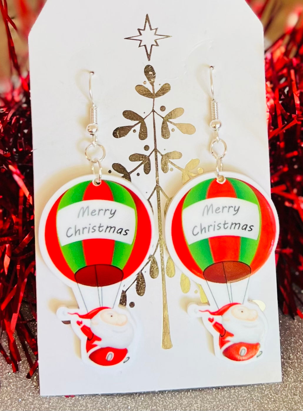 Santa Parachute Dangle Earrings