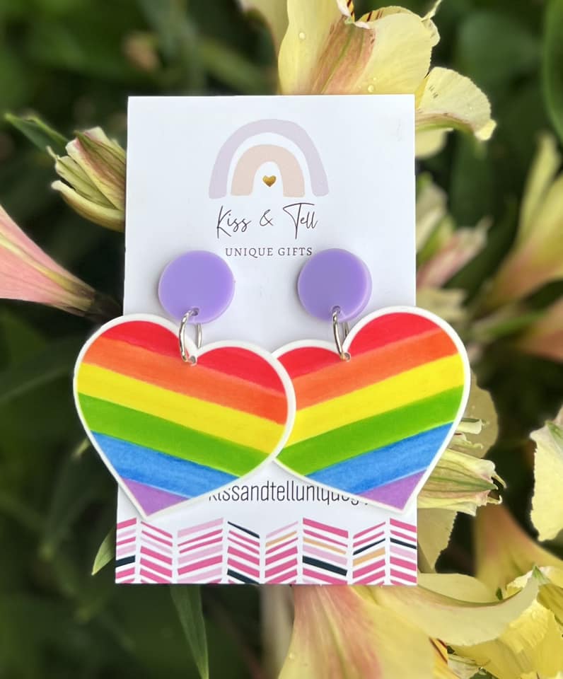 Pride Rainbow Heart Earrings