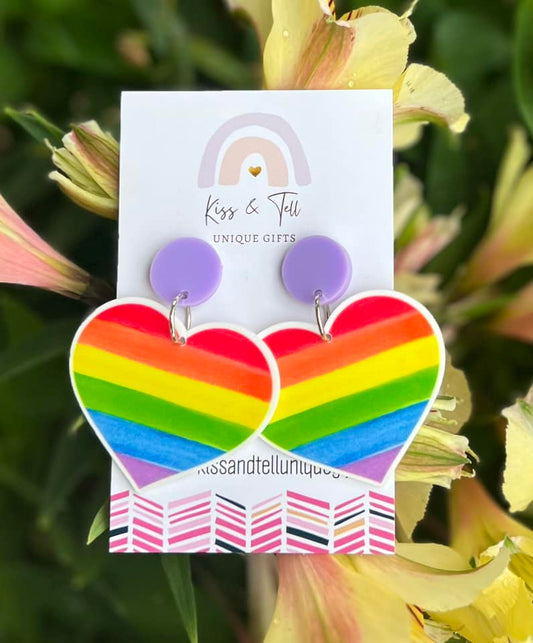 Pride Rainbow Heart Earrings