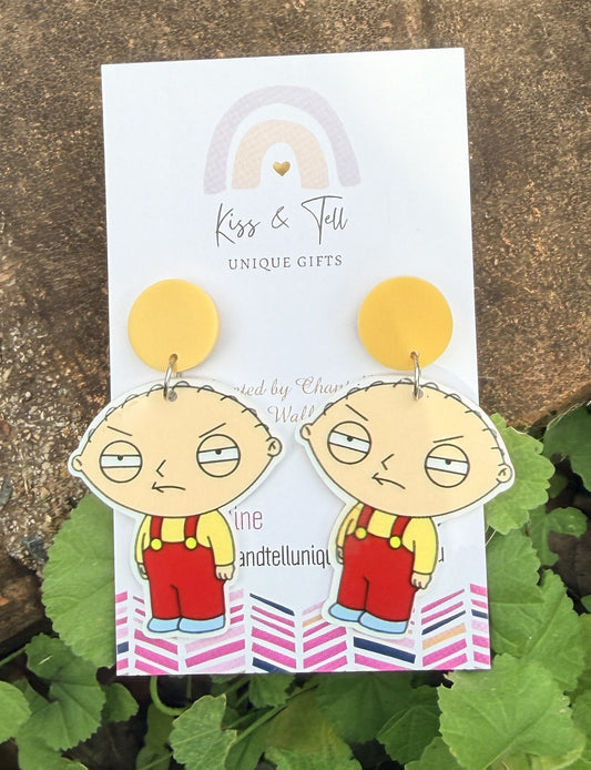 Stewie Character Dangle Earrings