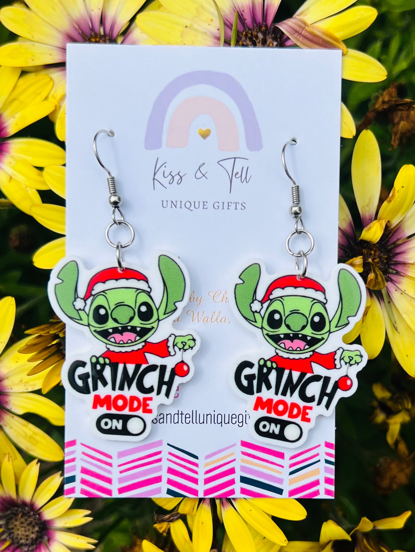 Stitch ‘Grinch Mode’ Dangle Earrings