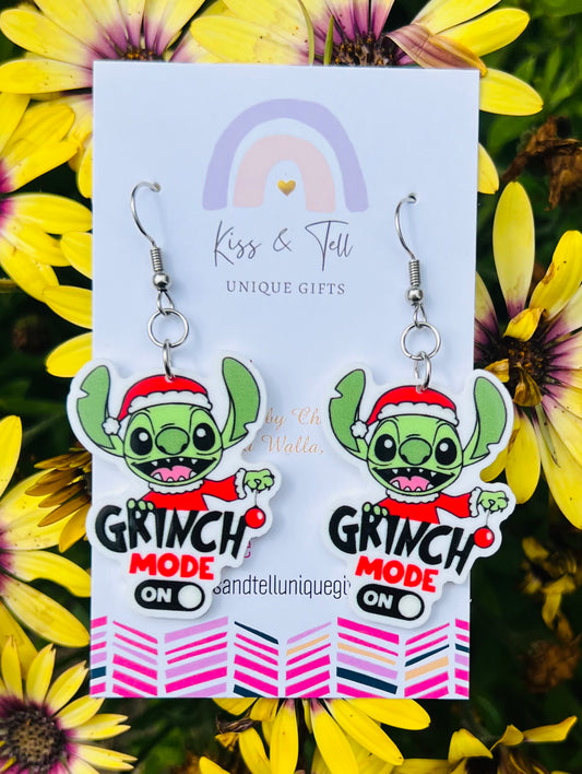 * SALE *  Stitch ‘Grinch Mode’ Dangle Earrings