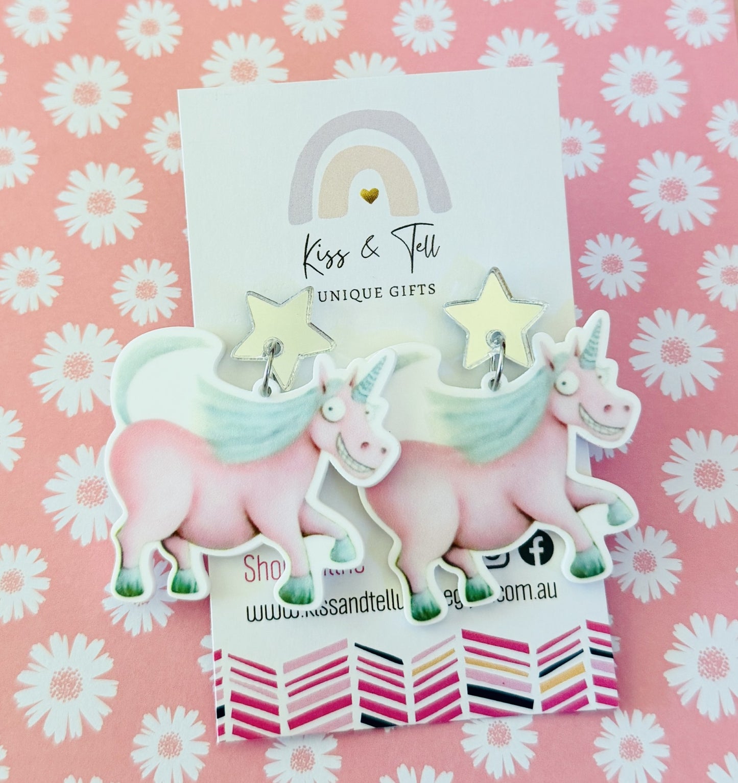 Thelma Unicorn Book Dangle Earrings